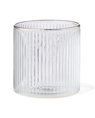 HEMA Glas voor geurkaars ⌀6.5x6.5cm ribbel transparant (transparant)