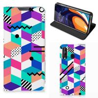 Samsung Galaxy A60 Stand Case Blokken Kleurrijk - thumbnail