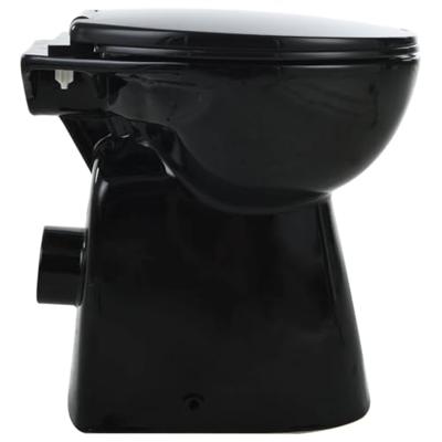 Toilet verhoogd 7 cm soft-close randloos keramiek zwart - thumbnail