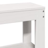 Bedframe met hoofdbord massief grenenhout wit 120x190 cm - thumbnail
