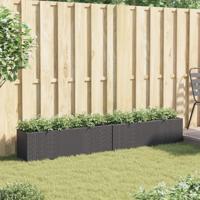 VidaXL Plantenbakken met 3 potten 2 st 105x30x32 cm poly rattan zwart - thumbnail