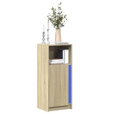 Dressoir met LED 42,5x34x100 cm bewerkt hout sonoma eikenkleur