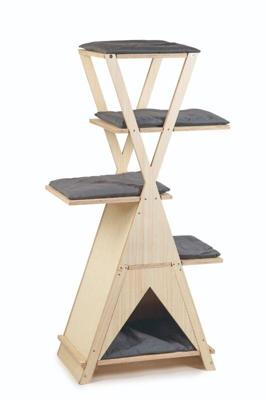 Hout krabmeubel mirza l60b40h135cm Beeztees - Designed by lotte Hout krabmeubel mirza l60b40h135cm Beeztees - Designed by lotte