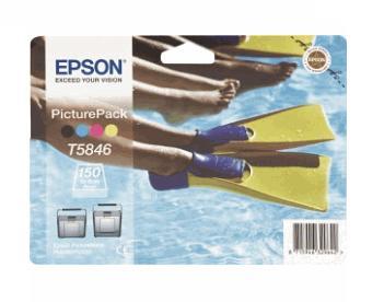 Inktcartridge + 150 vel 10x15 T584640 (C13T58464010)