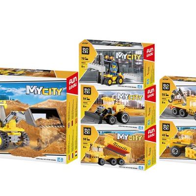 Blocki-set: 6 bouwvoertuigen Blocki-set: 6 bouwvoertuigen