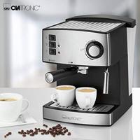 Clatronic ES 3643 Espressomachine met filterhouder Zwart, RVS 850 W Met kopverwarmer, Met melkopschuimer - thumbnail