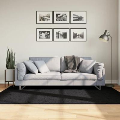 VidaXL Vloerkleed oviedo laagpolig 140x200 cm zwart