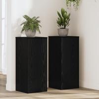 VidaXL Plantenstandaard 2 pcs zwart eiken 30 x 30 x 70 cm bewerkt hout - thumbnail
