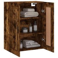 Wandkast 69,5x34x90 cm bewerkt hout gerookt eikenkleurig - thumbnail