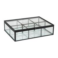 Theedoos - 6 vakken - zwart - thumbnail