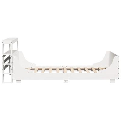Bedframe zonder matras massief grenenhout wit 140x190 cm