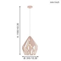Eglo Pastel hanglampCarlton-P Pastel roze - 49024 - thumbnail