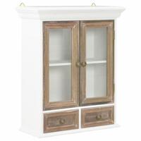 Wandkast 49x22x59 cm bewerkt hout wit - thumbnail