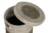 Home ESPRIT Cupset, wit, zwart, natuur, zeegras, 44 x 44 x 51 cm (2 stuks) - thumbnail