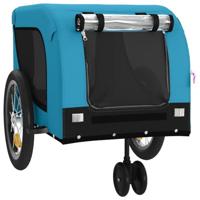 Hondenfietstrailer oxford stof en ijzer blauw en zwart - thumbnail