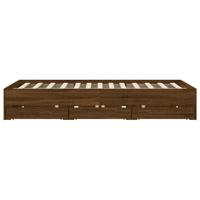 Bedframe met lades bewerkt hout bruin eikenkleur 150x200 cm - thumbnail
