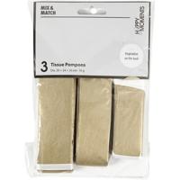 Creativ Company Pompon van papier, d 20+24+30 cm, 16 gr, goud, 3 stuk/ 1 doos - thumbnail
