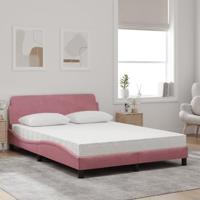 Bed met matras fluweel roze 120x200 cm - thumbnail