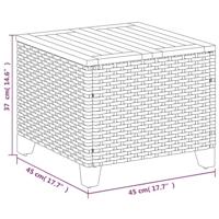 Tuintafel 45x45x37 cm poly rattan en acaciahout grijs - thumbnail