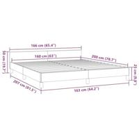 Bedframe zonder matras stof lichtgrijs 160x200 cm - thumbnail