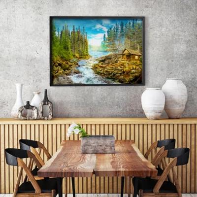 A Log Cabin by the Rapids Puzzel 1000 Stukjes