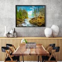 A Log Cabin by the Rapids Puzzel 1000 Stukjes - thumbnail