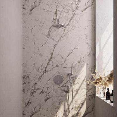 Brauer Chrome Edition Thermostatische Regendoucheset Inbouw - Hoofddouche 20 cm - Rechte Wandarm - 3 Weg - Handdouche Rond - Doucheslang - Wandaansluitbocht - Chroom