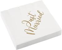 "Just Married" Bruiloft Servetten (16st) - thumbnail