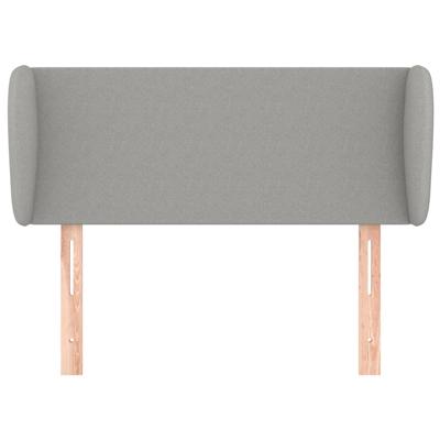 Hoofdbord met randen 147x23x118/128 cm stof lichtgrijs