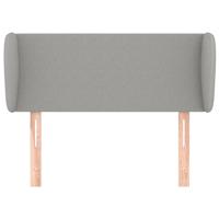 Hoofdbord met randen 147x23x118/128 cm stof lichtgrijs - thumbnail