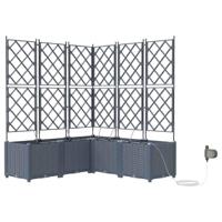 Tuin Bloempot 5 pcs Licht Grijs Staal - thumbnail