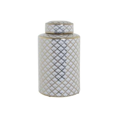 Vaas DKD Home Decor 18 x 18 x 30,5 cm Porselein Gouden Wit Vaas DKD Home Decor 18 x 18 x 30,5 cm Porselein Gouden Wit