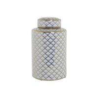 Vaas DKD Home Decor 18 x 18 x 30,5 cm Porselein Gouden Wit - thumbnail