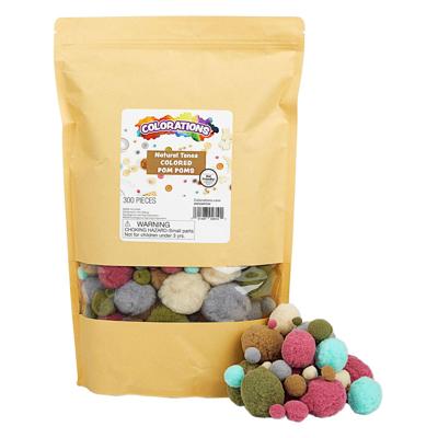 Colorations - pom poms natuurlijke tinten en kleur, 300st.