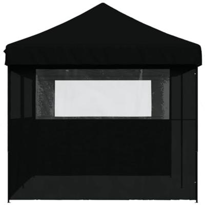 Partytent inklapbaar pop-up met 3 zijwanden zwart