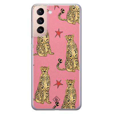 Samsung Galaxy S21 Plus siliconen hoesje - The pink leopard Samsung Galaxy S21 Plus siliconen hoesje - The pink leopard
