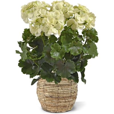 Kunst Geranium PL XL 40cm -creme - UV bestendig