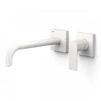 Wastafelmengkraan Inbouw Tres Loft Colors Gebogen Uitloop 24 cm Mat Wit - thumbnail