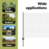 VidaXL Hek met paal grijs 1 x 10 m staal - thumbnail