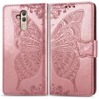 Butterfly Love bloemen reliëf horizontale Flip lederen case voor Huawei mate 20 lite met houder & kaartsleuven & portemonnee (Rose goud) - thumbnail
