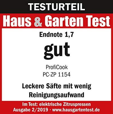 Profi Cook PC-ZP 1154 Citruspers 160 W RVS, Zwart
