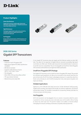 D-Link DEM-312GT2 Mini-GBIC Transceiver (1000Base-SX Port)