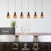 Lucide TOLEDO - Hanglamp - Ø 20 cm - 3xE27 - Amber - thumbnail