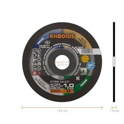 Rhodius XT69 MULTI BOX 211211 Doorslijpschijf recht 125 mm 10 stuk(s) Rhodius XT69 MULTI BOX 211211 Doorslijpschijf recht 125 mm 10 stuk(s)