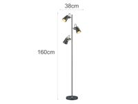 Trio Design vloer leeslampEdward 3-lichts zwart met goud - 408800332 - thumbnail