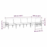 Tuinbankenset met kussen 5 pcs Zwart Staal - thumbnail