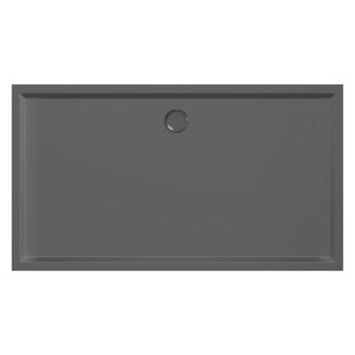 Douchebak Xenz Mariana | 160x90x4 cm | Incl.Afvoersifon-Chroom | Acryl | Rechthoekig | Zwart mat