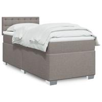 Boxspring met matras stof taupe 90x200 cm - thumbnail