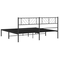 Bedframe met hoofdbord metaal zwart 193x203 cm - thumbnail