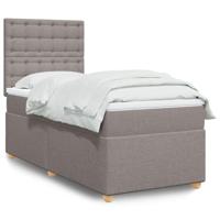Boxspring met matras stof taupe 90x190 cm - thumbnail